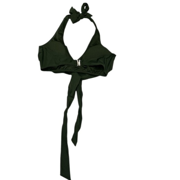 Halter High Waist Two-Piece‎ Swimsuit Tie Knot Green NWOT - Picture 3 of 10